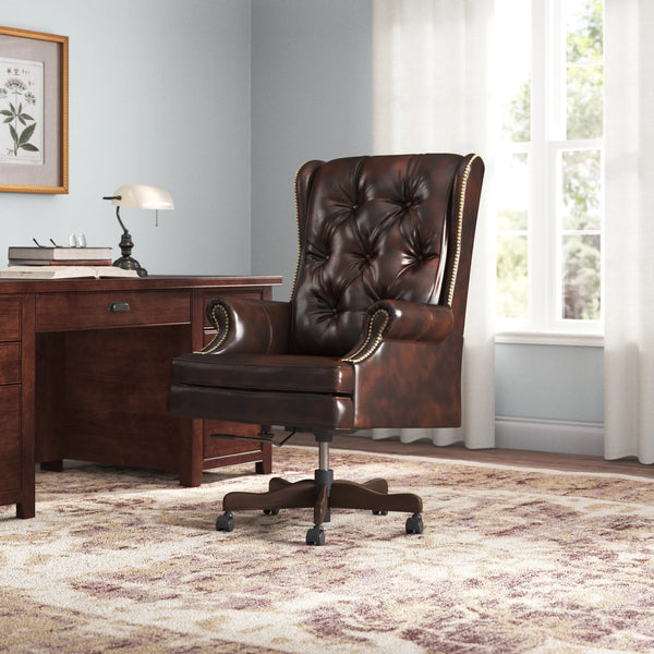 DC#112-HA - HAVANA Leather Desk Chair - Parker House Furniture