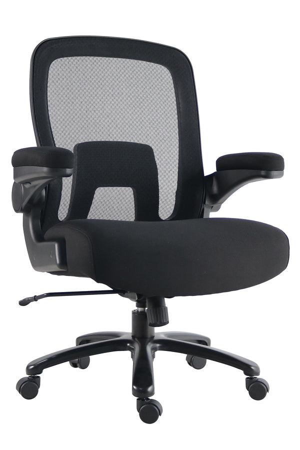 DC-603-BLK - BLACK Mesh Desk Chair Big Man 500lb lumbar - Parker