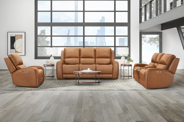 BELMONT - LYRIC CARAMEL Zero-Gravity Power Loveseat - Parker House