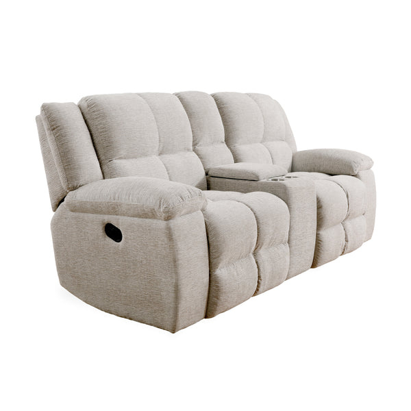 BUSTER - OPAL TAUPE Manual Dual Reclining Console Loveseat