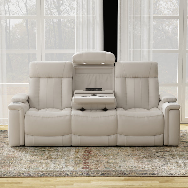 ROYCE - FANTOM IVORY Power Drop Down Console Sofa - Parker House
