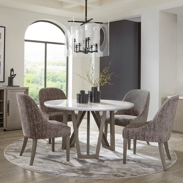 PURE MODERN DINING 54 in. Round Table w Wood Base Parker House