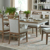 AMERICANA MODERN DINING 88-112" 2 Piece Trestle Table with 24" Butterfly Leaf & 8 Upholstered Chairs