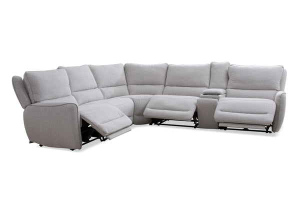 STELLAR - BLOKE COTTON 6pc Modular Power Reclining Sectional with