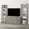 PURE MODERN 63 in. Console w/ Pair of Angled Etagere Bookcase Piers