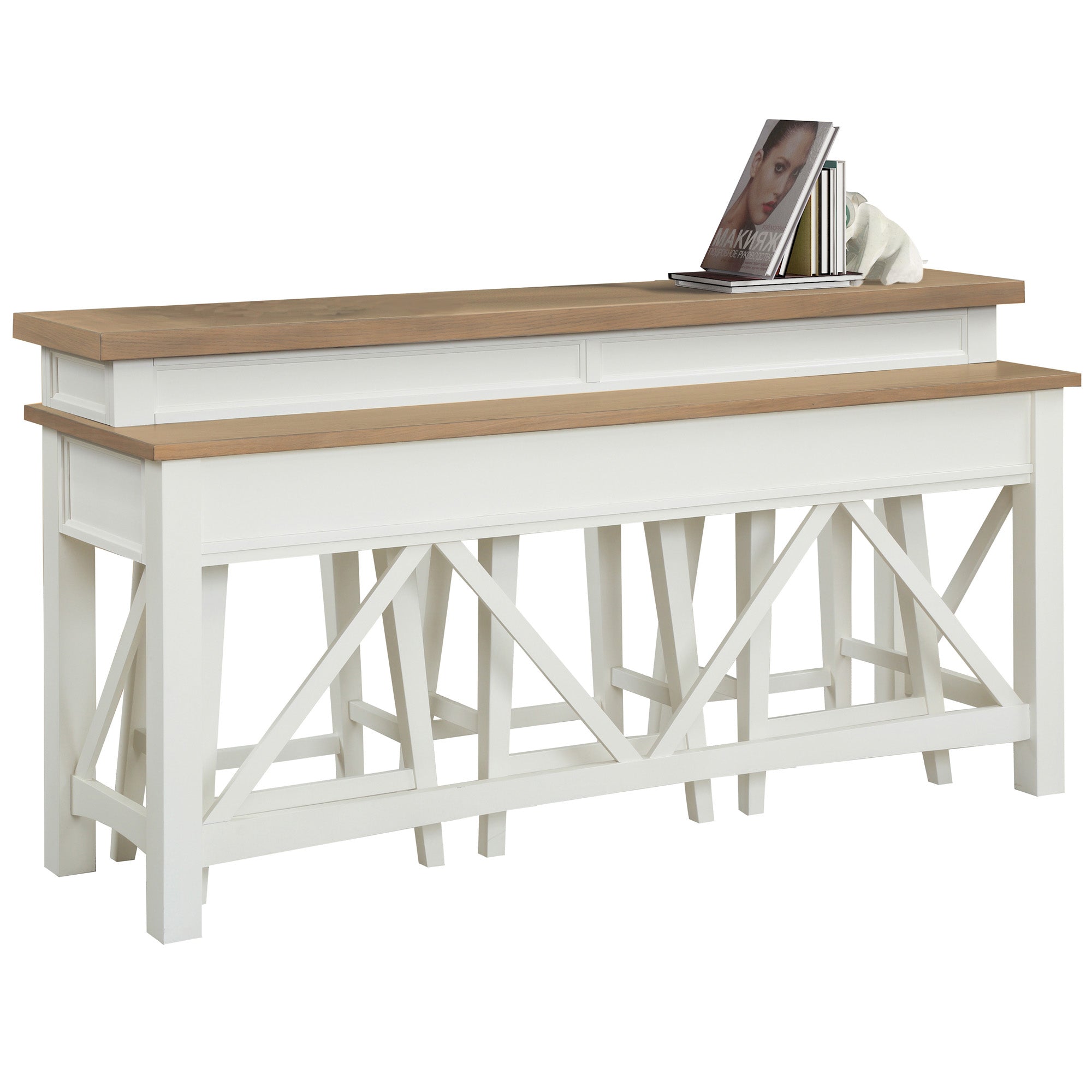 AMERICANA MODERN - COTTON Everywhere Console with 3 Stools