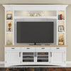 AMERICANA MODERN - COTTON 92 in. TV Console with Hutch, Backpanel and LED Lights
