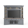 AMERICANA MODERN - DOVE 92 in. TV Console with Hutch, Backpanel and LED Lights