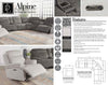 ALPINE - AIRY MIDNIGHT 6pc Zero Gravity Modular Power Reclining Sectional