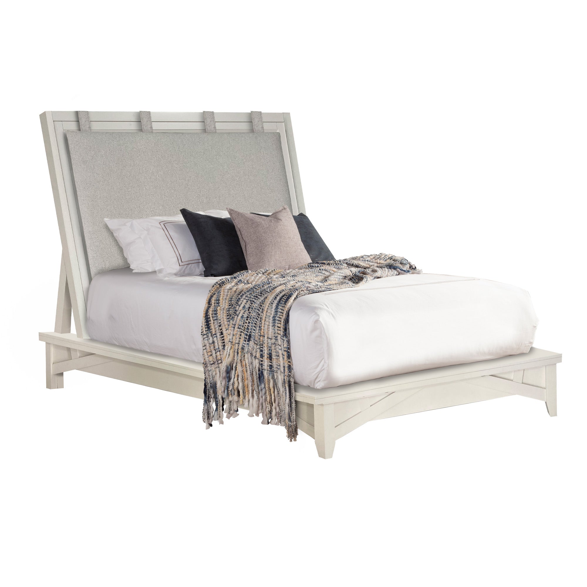 AMERICANA MODERN BEDROOM King 6/6 Platform Bed (1166HBW_PAD/1166FB/115066R)