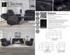 CLAYTON - PHANTOM Manual Console Loveseat