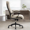DC#370-ATLI - ANTIQUE LINEN Leather Desk Chair
