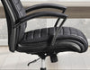 DC#370-SMBK - SMOOTH BLACK Leather Desk Chair