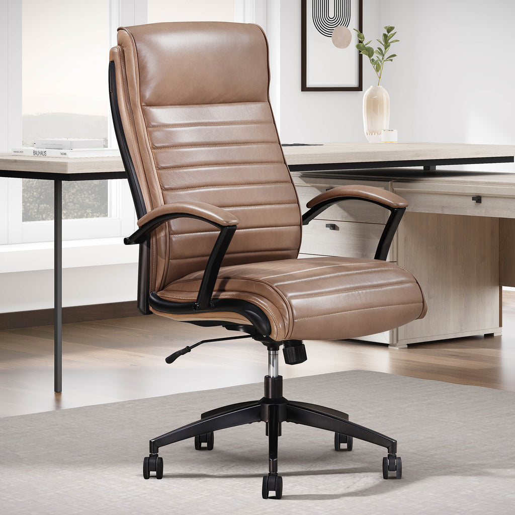 DC#370-SMLT - SMOOTH LATTE Leather Desk Chair - Parker House Furniture