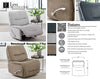 LEO - WHEAT Manual Armless Glider Recliner