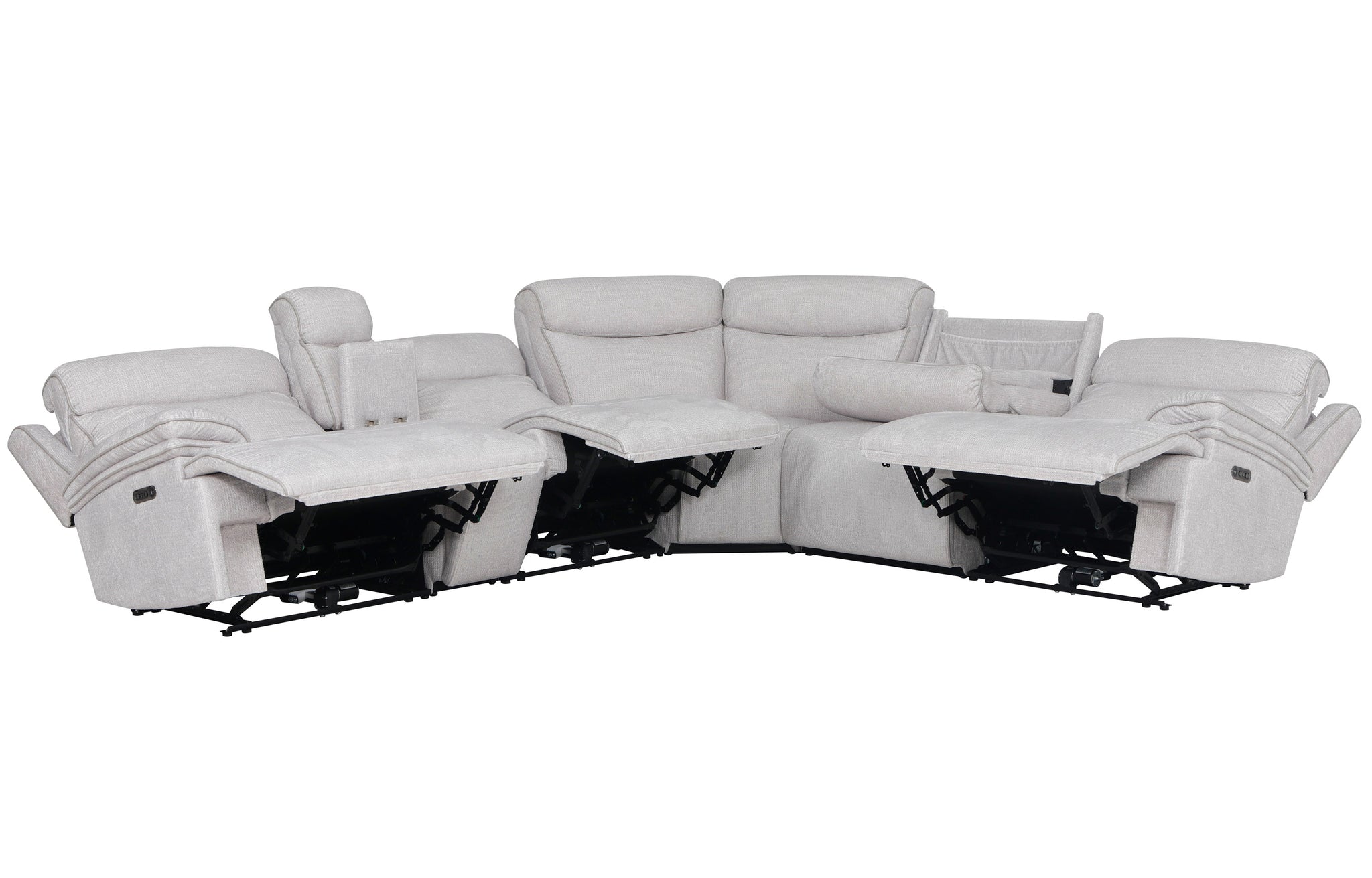 ALPINE - AIRY SNOW 6pc Zero Gravity Modular Power Reclining Sectional