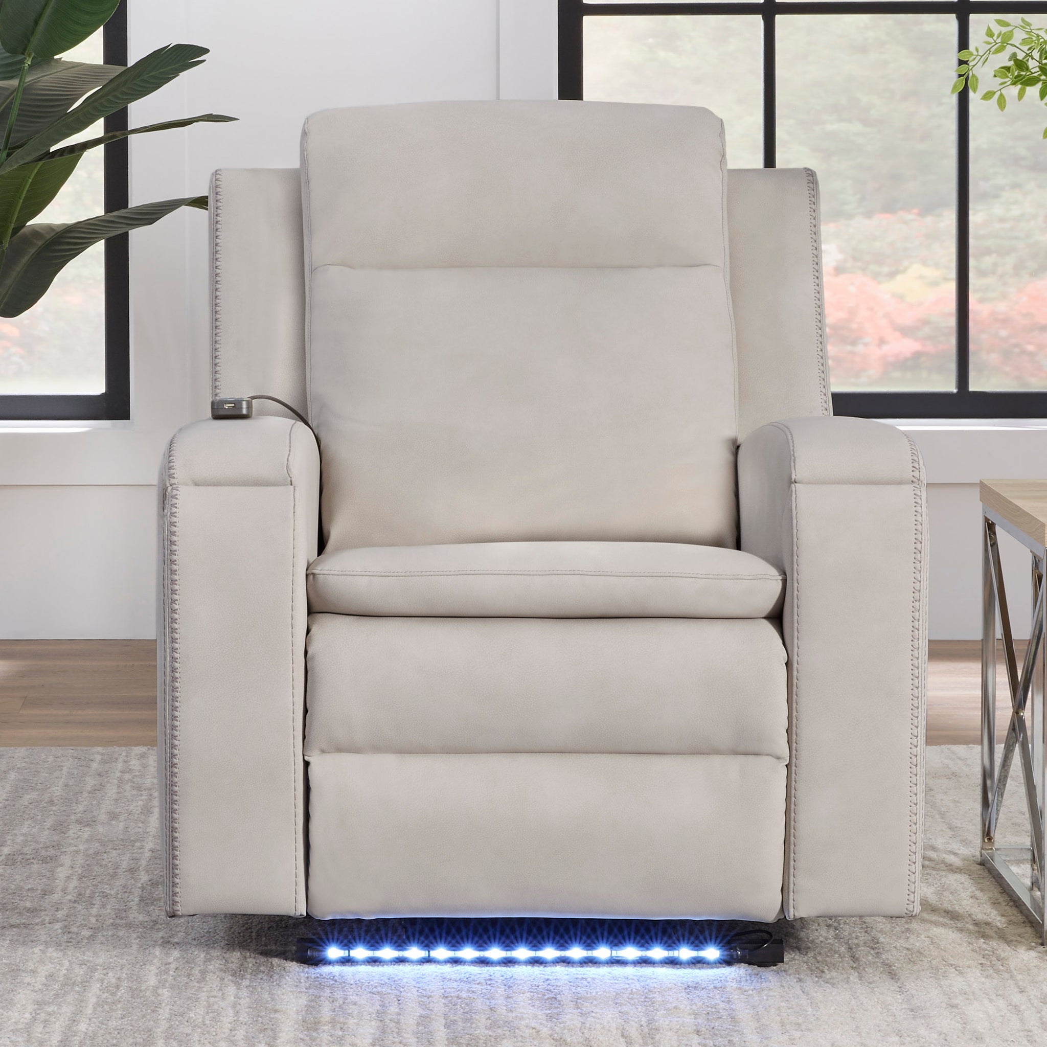 ARMSTRONG - BUFFY CREAM Power Recliner with Heat, Massage & Auto-Glide