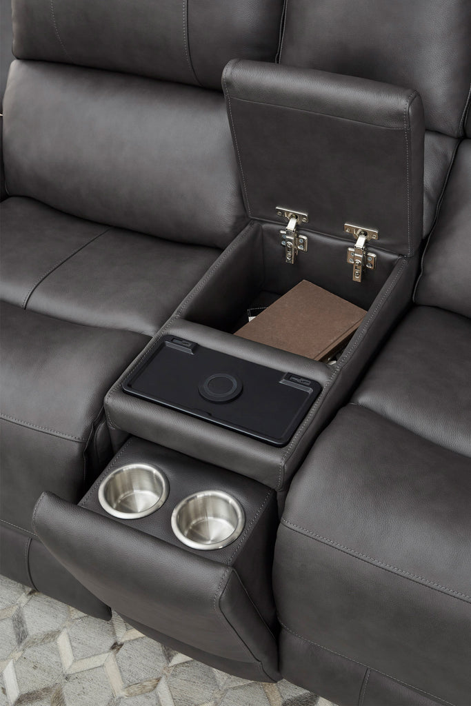 ambient lounge S ハイ ウルフグレー プレミアム アンビエント BELMONT - AUTUMN FOG Power Zero Gravity Tilt Console Loveseat