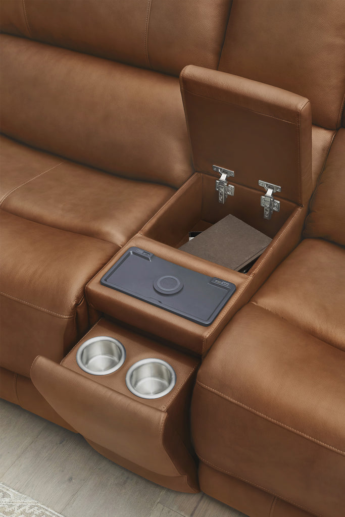 BELMONT - LYRIC CARAMEL Zero-Gravity Power Loveseat - Parker House