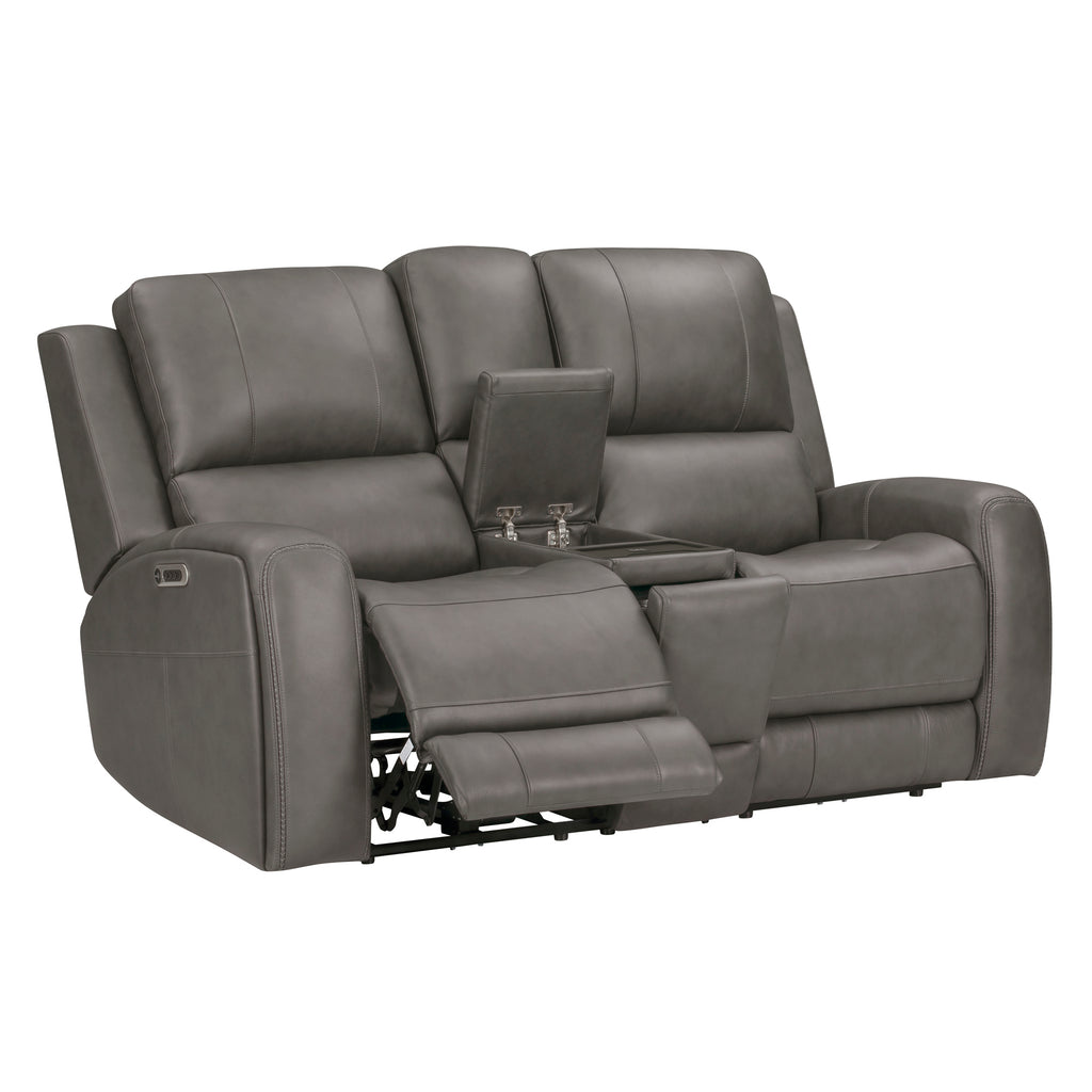 BELMONT - AUTUMN FOG Power Zero Gravity Tilt Console Loveseat