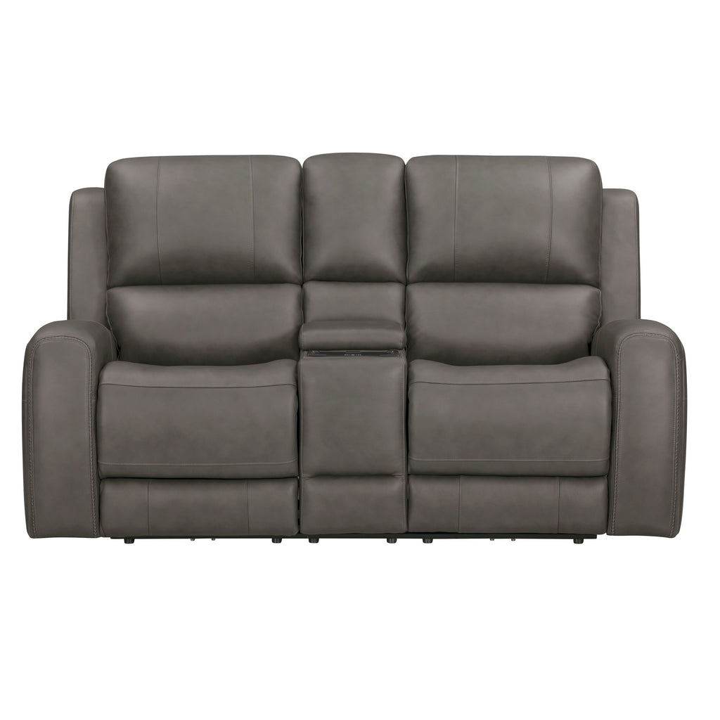 BELMONT - AUTUMN FOG Power Zero Gravity Tilt Console Loveseat