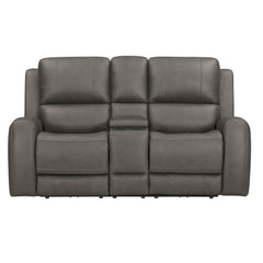 BELMONT - AUTUMN FOG Power Zero Gravity Tilt Console Loveseat