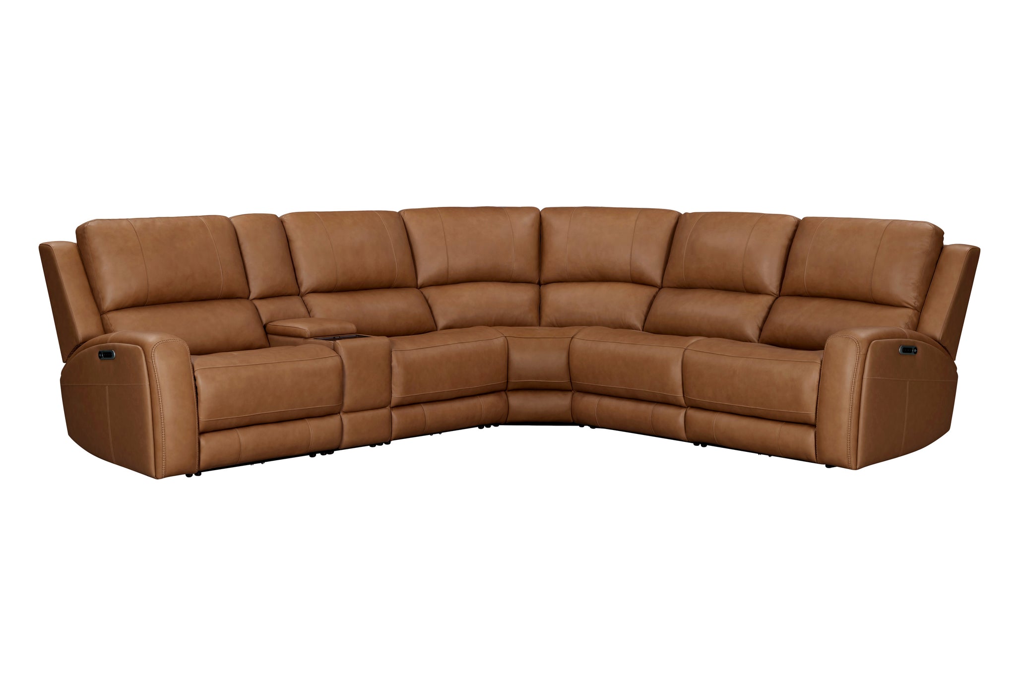BELMONT - LYRIC CARAMEL 6pc Zero-Gravity Modular Power Reclining Sectional