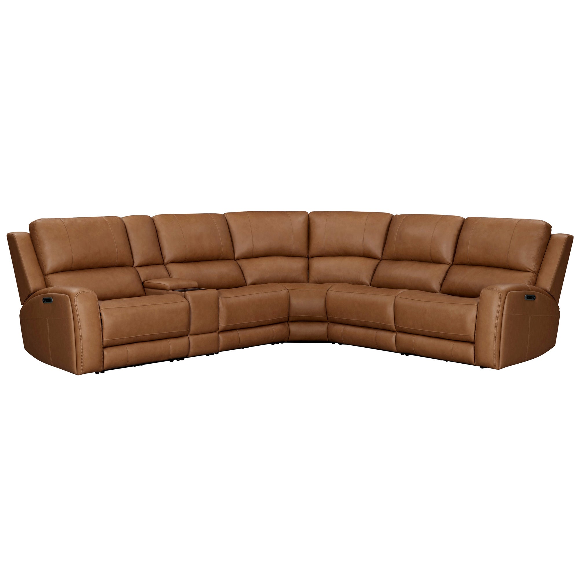 BELMONT - LYRIC CARAMEL 6pc Zero-Gravity Modular Power Reclining Sectional