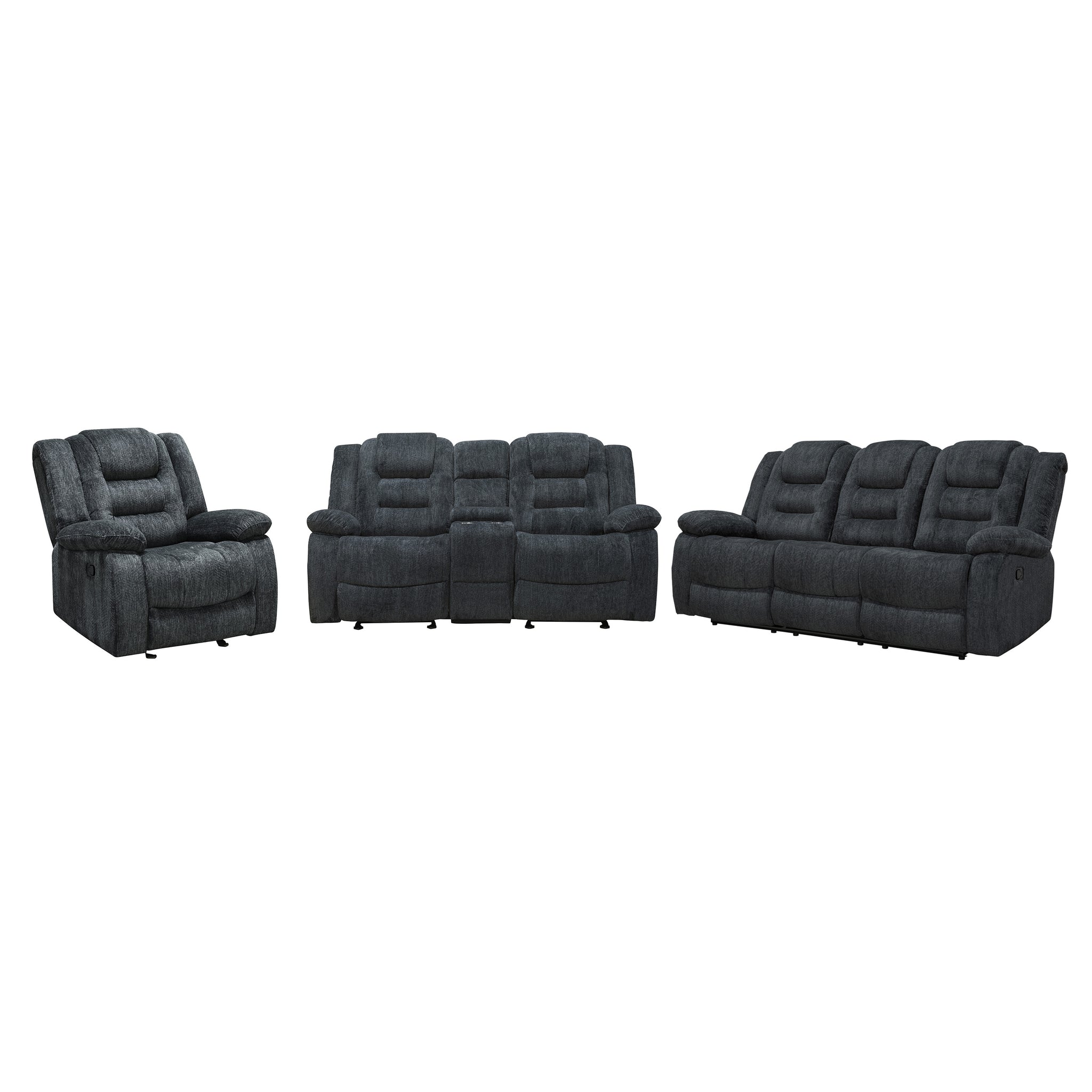 BOLTON - MISTY STORM Manual Dual Reclining Sofa Group