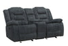 BOLTON - MISTY STORM Manual Glider Console Loveseat