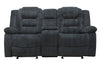 BOLTON - MISTY STORM Manual Glider Console Loveseat