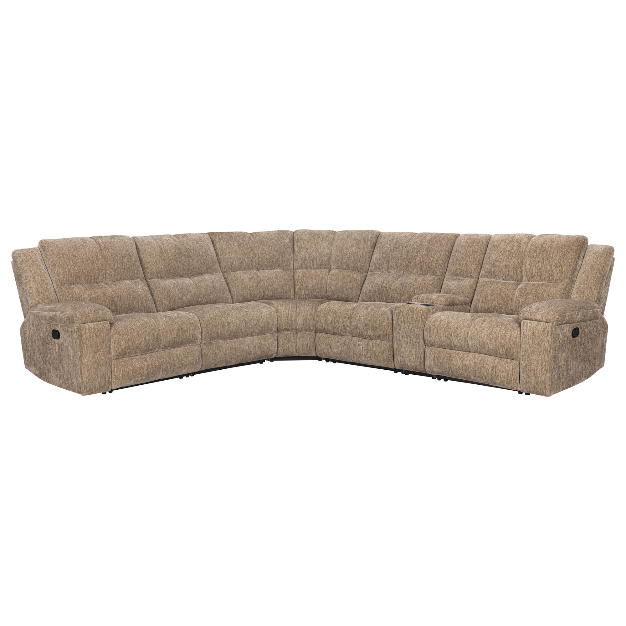 BRONCO - PLUSH TOBACCO 6pc Manual Reclining Sectional