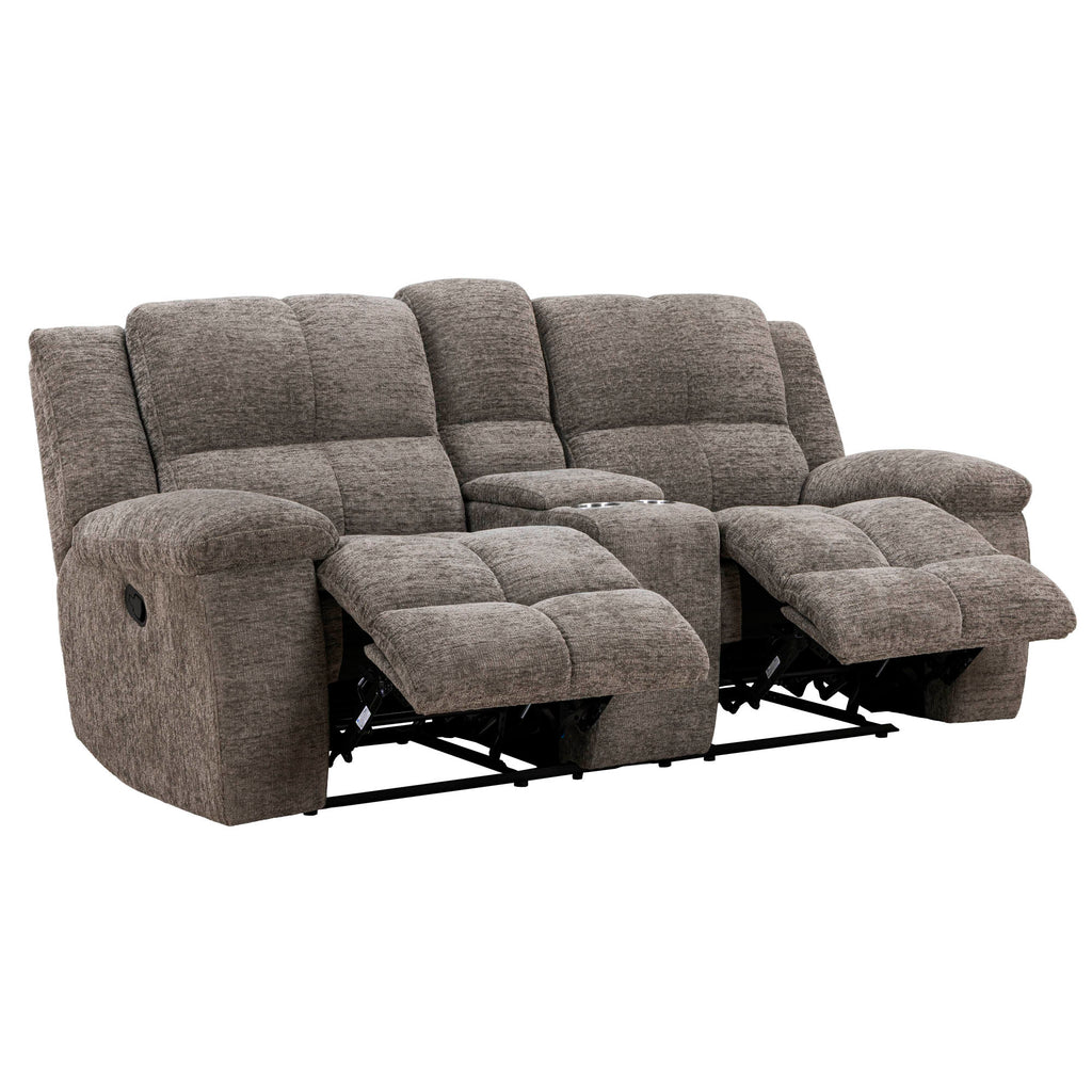 BUSTER - CABOT STONE Manual Dual Reclining Console Loveseat