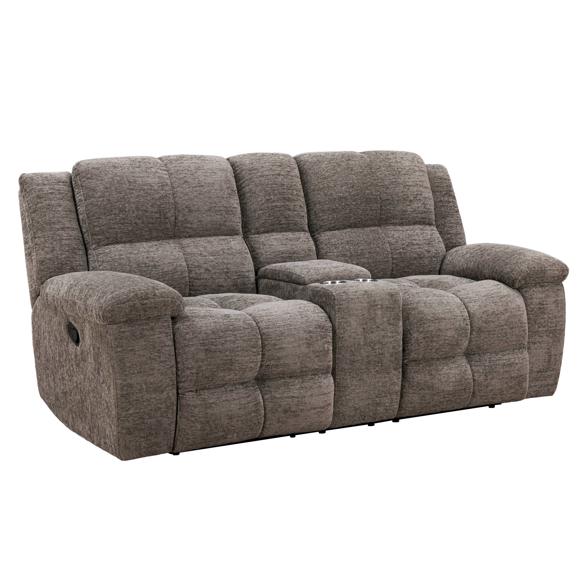 BUSTER - CABOT STONE Manual Dual Reclining Console Loveseat