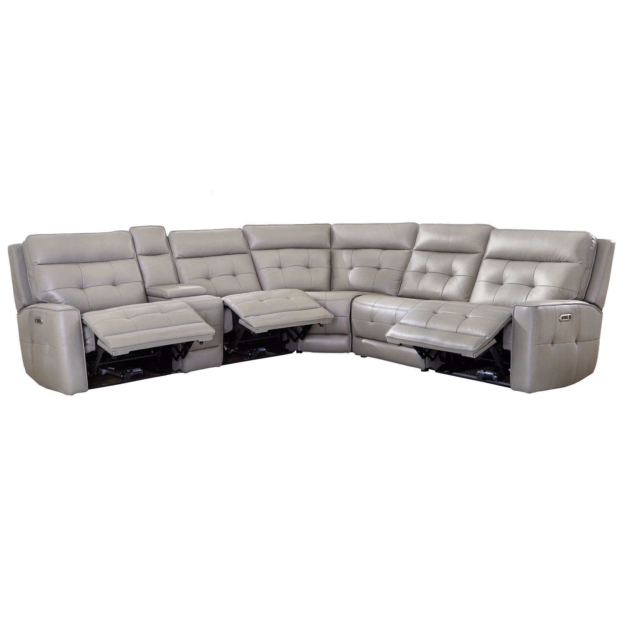 CANTERBURY - PEWTER 6pc Zero Gravity Modular Power Reclining Sectional