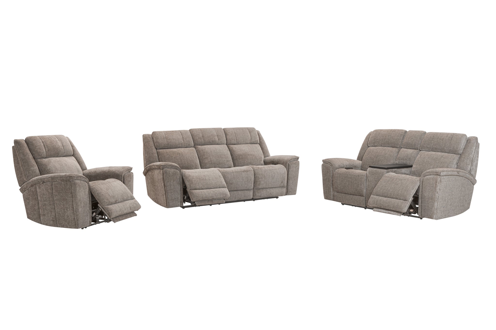 COLTON - BRANSON TWEED Power Zero Gravity Console Loveseat with Immersive Audio