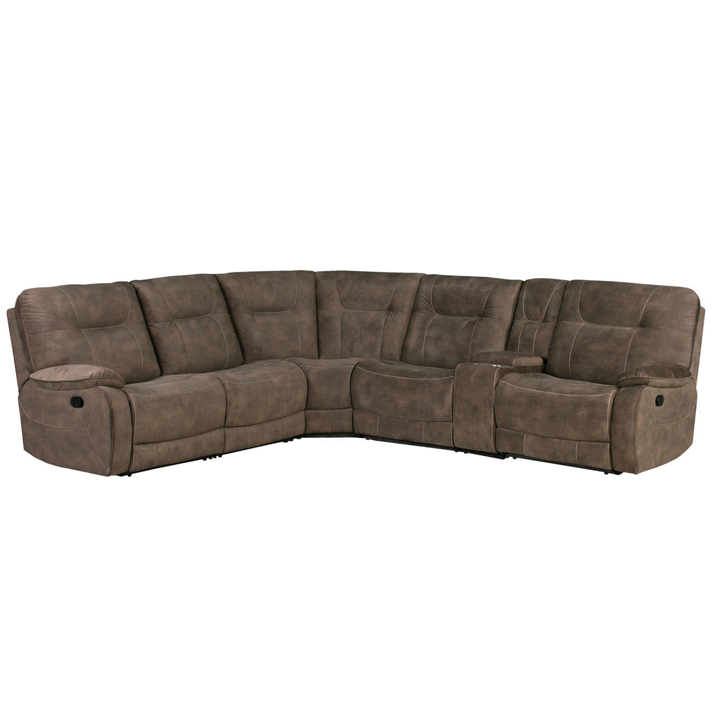 COOPER - SHADOW BROWN 6pc Manual Reclining Sectional - Parker
