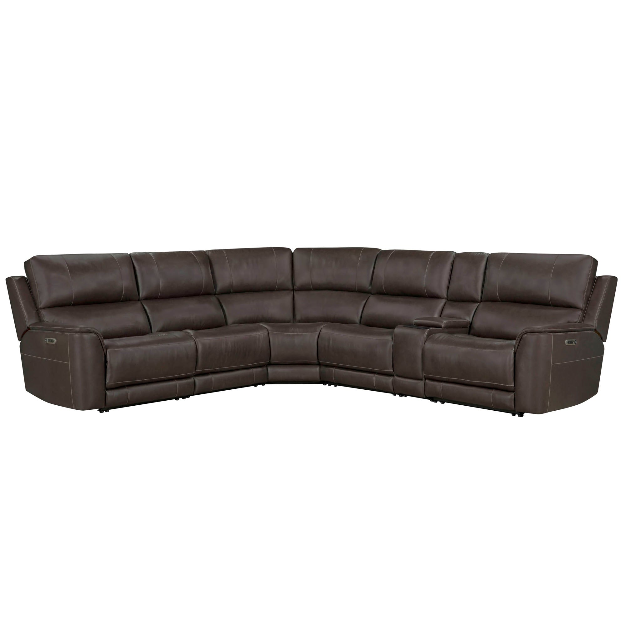 EASTON - STEAMBOAT BROWN 6pc Power Zero Gravity Modular Sectional with Power Headrest & Lumbar