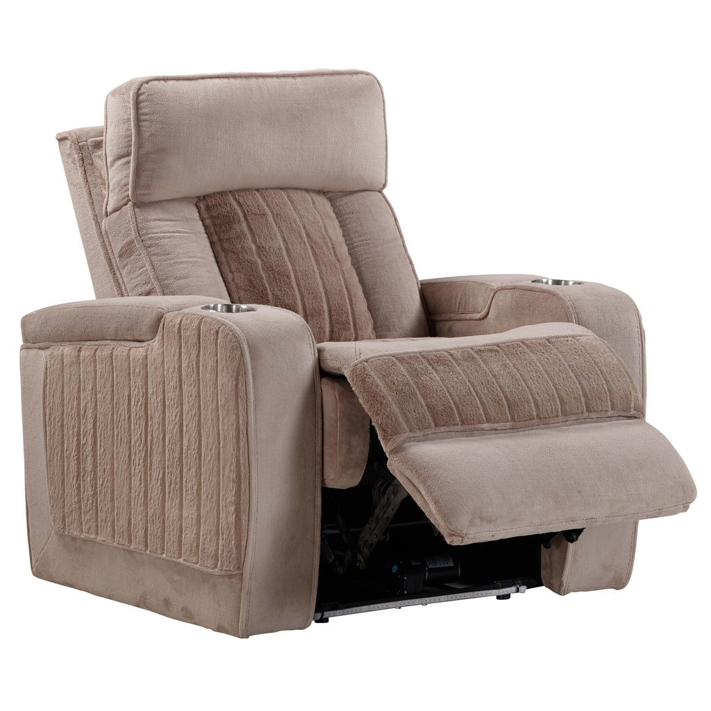 EQUINOX - MUSHROOM Power Recliner with Power Headrest - Parker