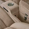 EQUINOX - MUSHROOM Power Console Loveseat with Power Headrests