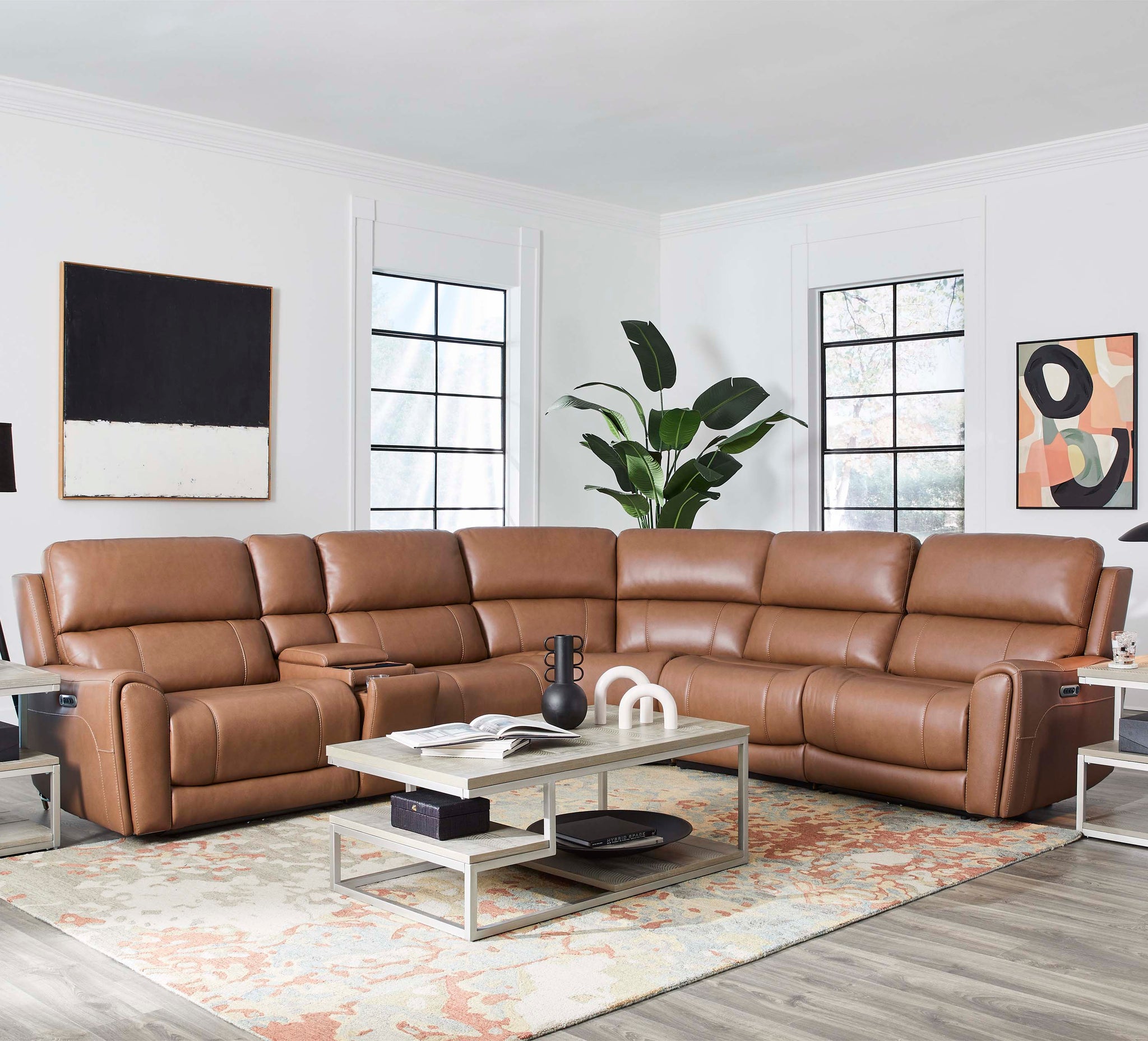 HANCOCK - APPLE CIDER 6pc Power Zero Gravity Modular Sectional with Power Headrest & Lumbar