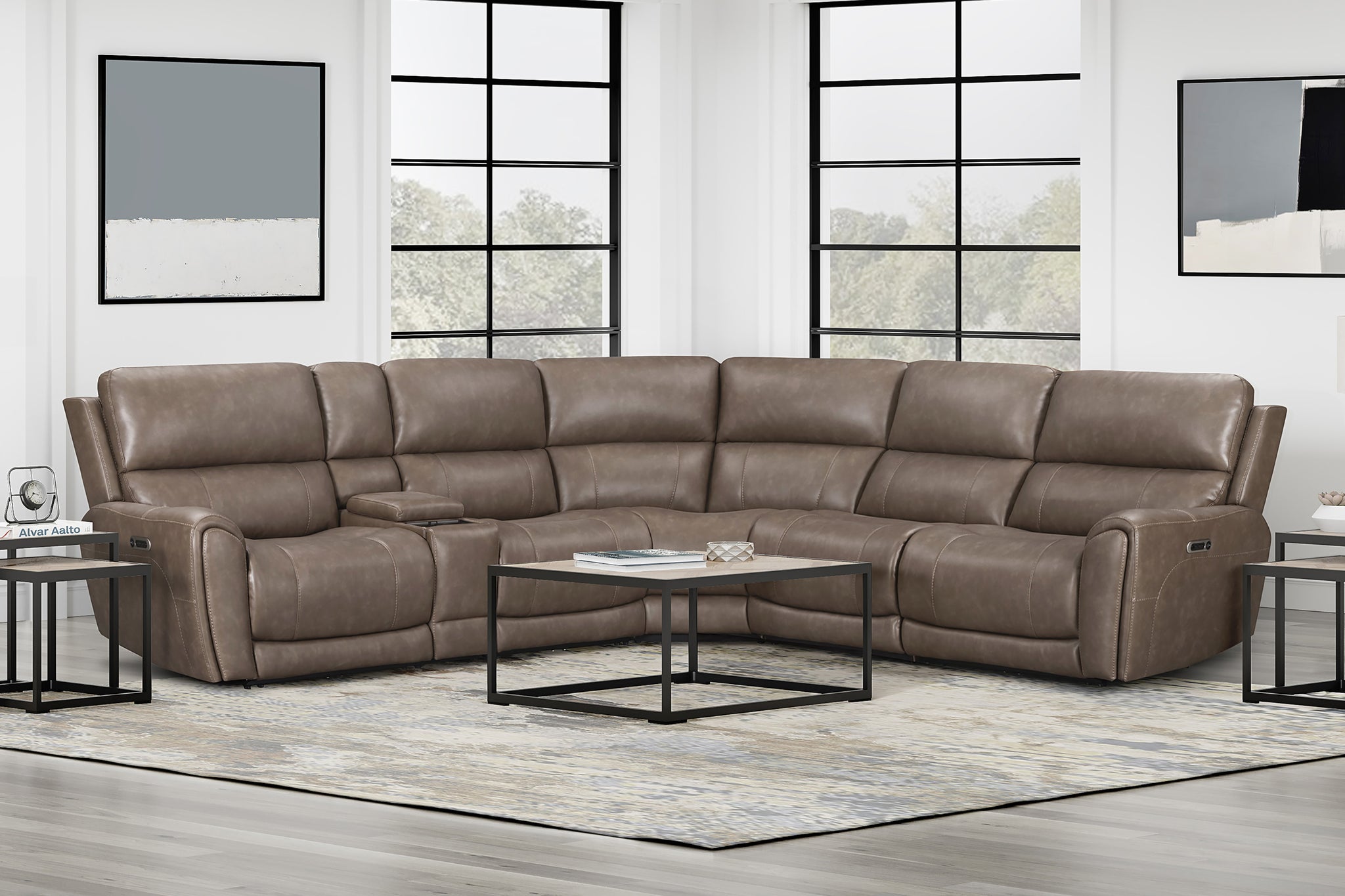 HANCOCK - BETTE HAZEL 6pc Power Zero Gravity Modular Sectional with Power Headrest & Lumbar