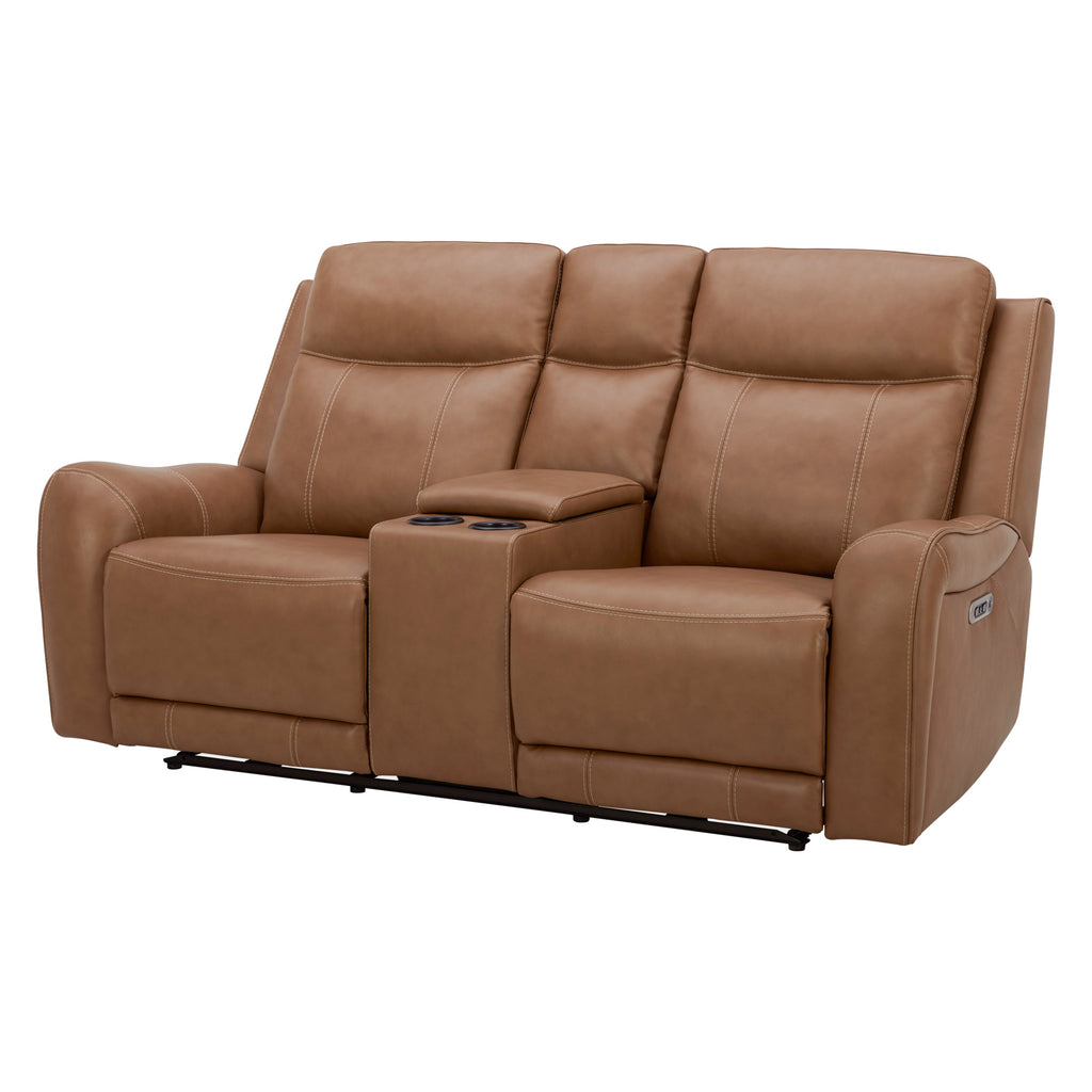 HAYWOOD - BUTTERNUT Power Console Loveseat with Power Headrests