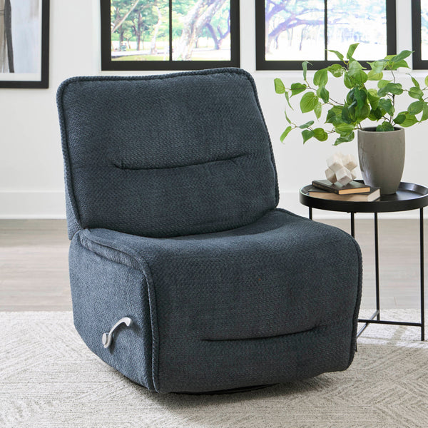 LEO MIDNIGHT BLUE Manual Armless Glider Recliner Parker House Furniture
