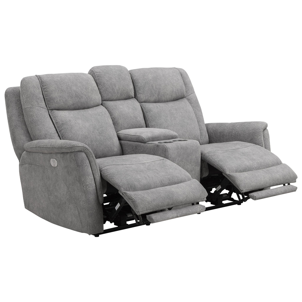 LINUS - HUDSON GREY Power Zero Gravity Console Loveseat - Parker