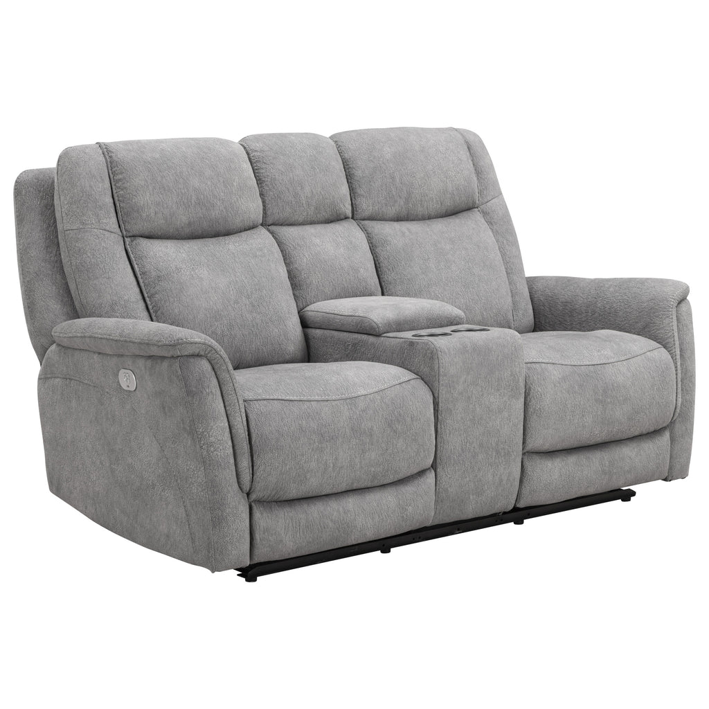 LINUS - HUDSON GREY Power Zero Gravity Console Loveseat - Parker