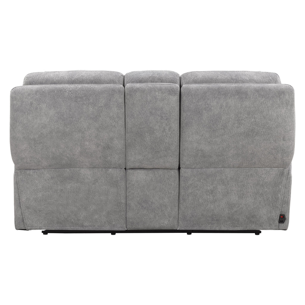 LINUS - HUDSON GREY Power Zero Gravity Console Loveseat - Parker