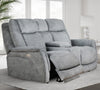 LINUS - HUDSON GREY Power Zero Gravity Console Loveseat