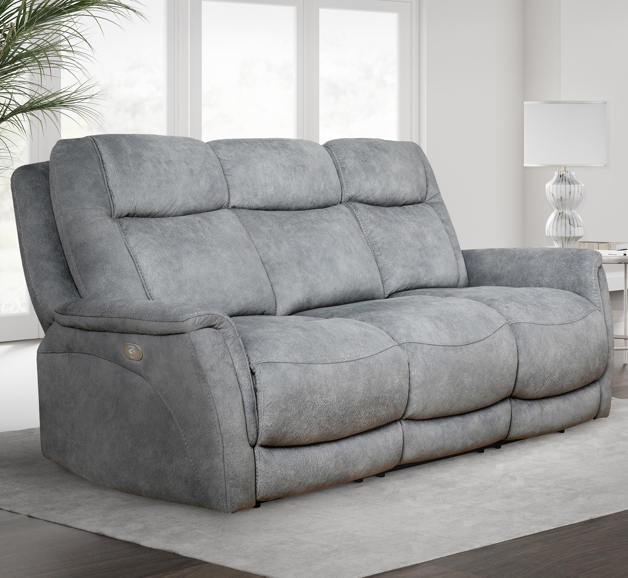 LINUS - HUDSON GREY Power Zero Gravity Sofa - Parker House