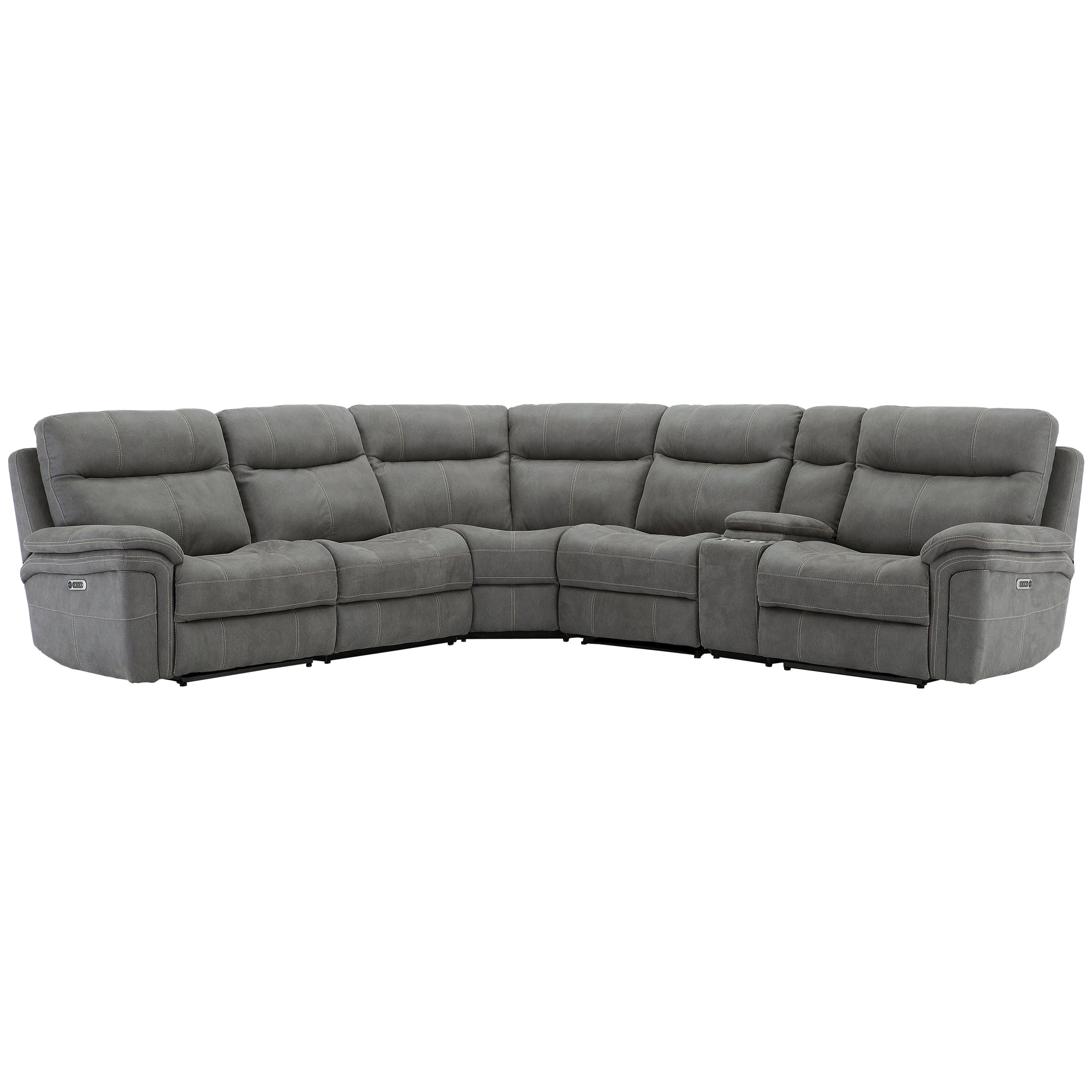 MASON - CARBON 6pc Modular Power Reclining Sectional with Power Adjustable Headrests